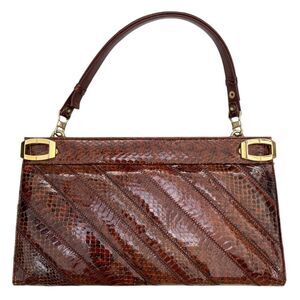 Vintage J. Perez Snake Skin leather Clutch Bag with hand strap 12.75"X2"X7.25"